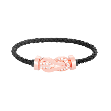 [Elowen jewelsry ]CHANCE LARGE 8 FIGURE BUCKLE HALF DIAMOND BRACELET ROSE GOLD