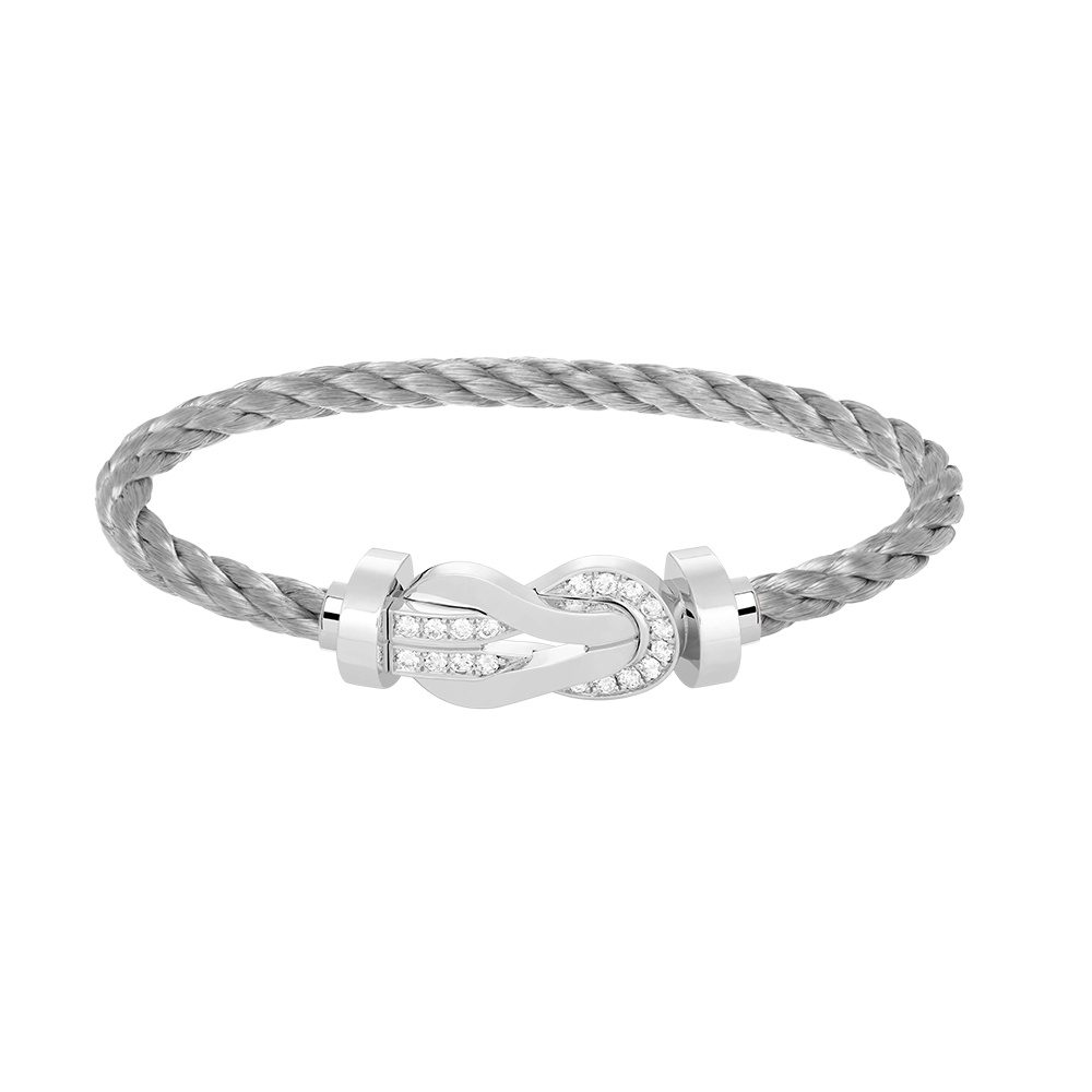 [Elowen jewelsry ]CHANCE LARGE 8 FIGURE BUCKLE HALF DIAMOND BRACELET SILVER