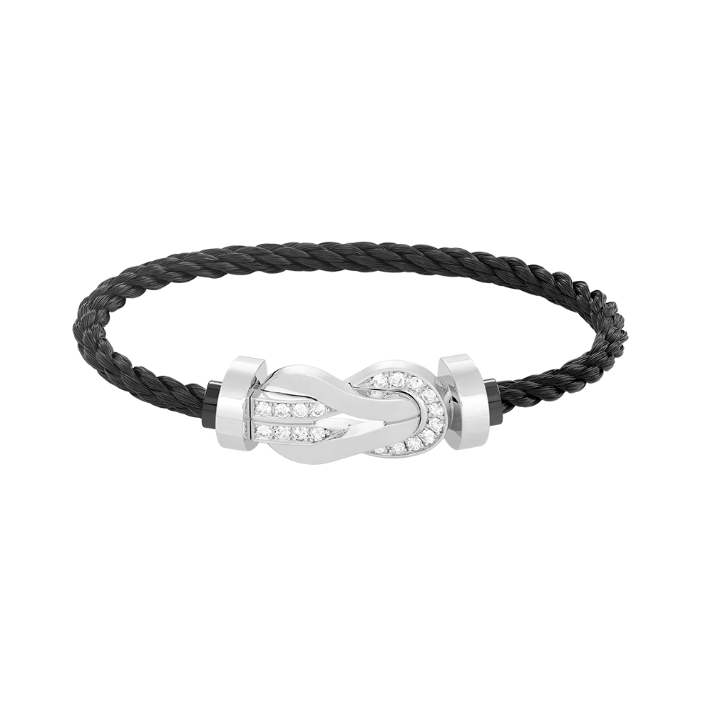 [Elowen jewelsry ]CHANCE LARGE 8 FIGURE BUCKLE HALF DIAMOND BRACELET SILVER