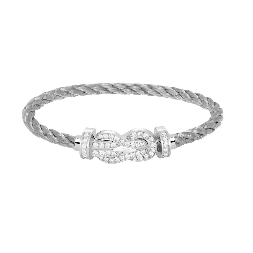 [Elowen jewelsry ]CHANCE LARGE 8 FIGURE BUCKLE FULL DIAMOND BRACELET SILVER