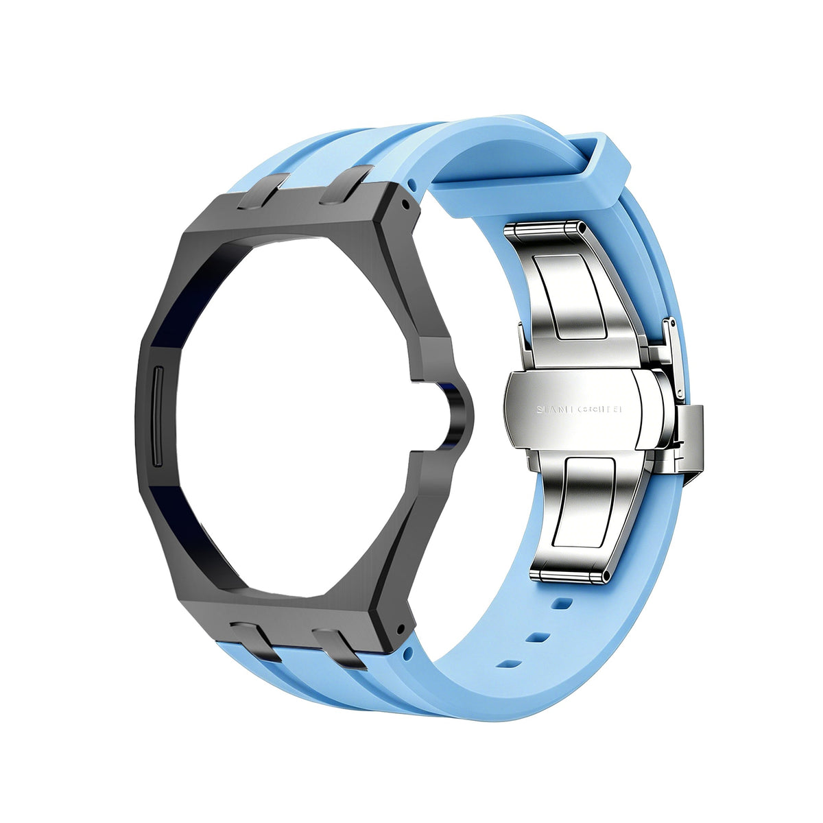 Royal Oak Pop Gehäuse aus schwarzem Edelstahl & Silikonarmband