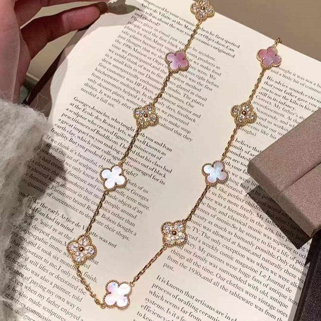 {
  "Elowen jewelsry": "Elowen ジュエリー",
  "CLOVER 20 MOTIFS DIAMOND PINK MOP NECKLACE": "クローバー 20モチーフ ダイヤモンド ピンクMOP ネックレス"
}