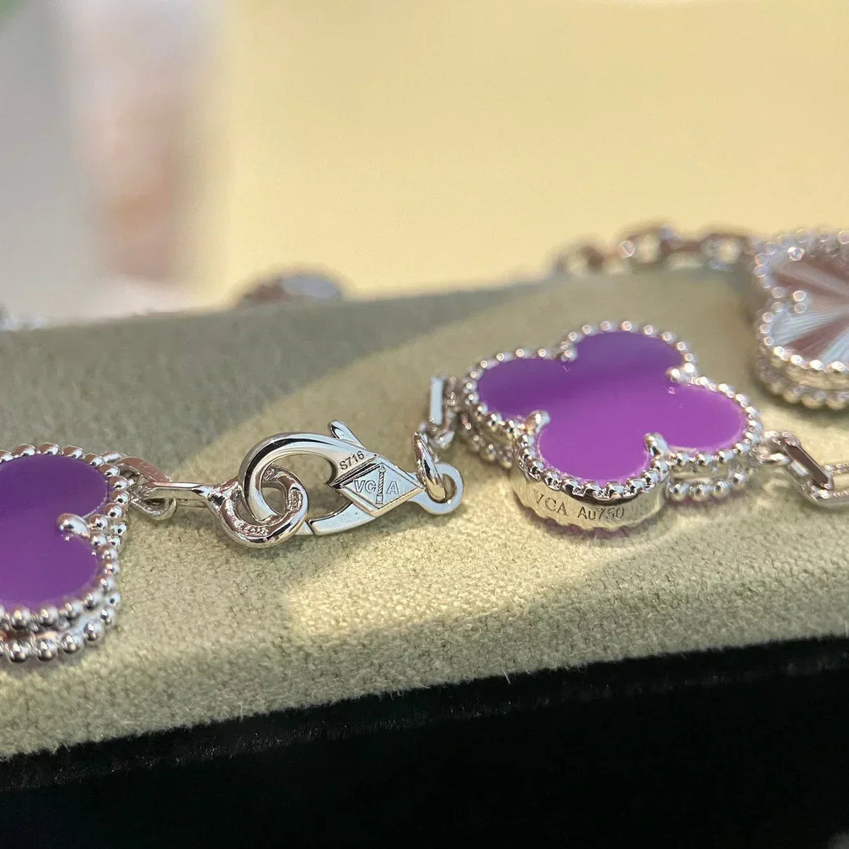 [Elowen jewelsry ] CLOVER 5 MOTIF VIOLET BRACELET COLLECTION