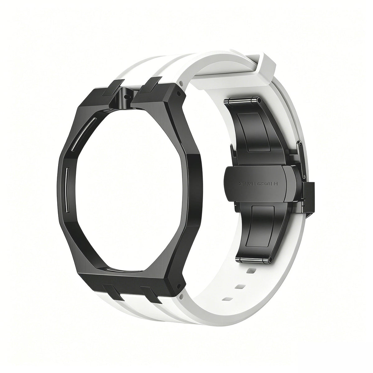 Royal Oak Pop Gehäuse aus schwarzem Edelstahl & Silikonarmband