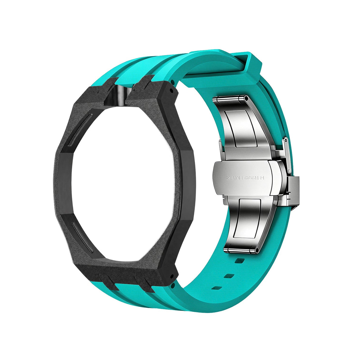 Exclusive Royal Oak Pop model, steel frosted gold case with a silicone strap