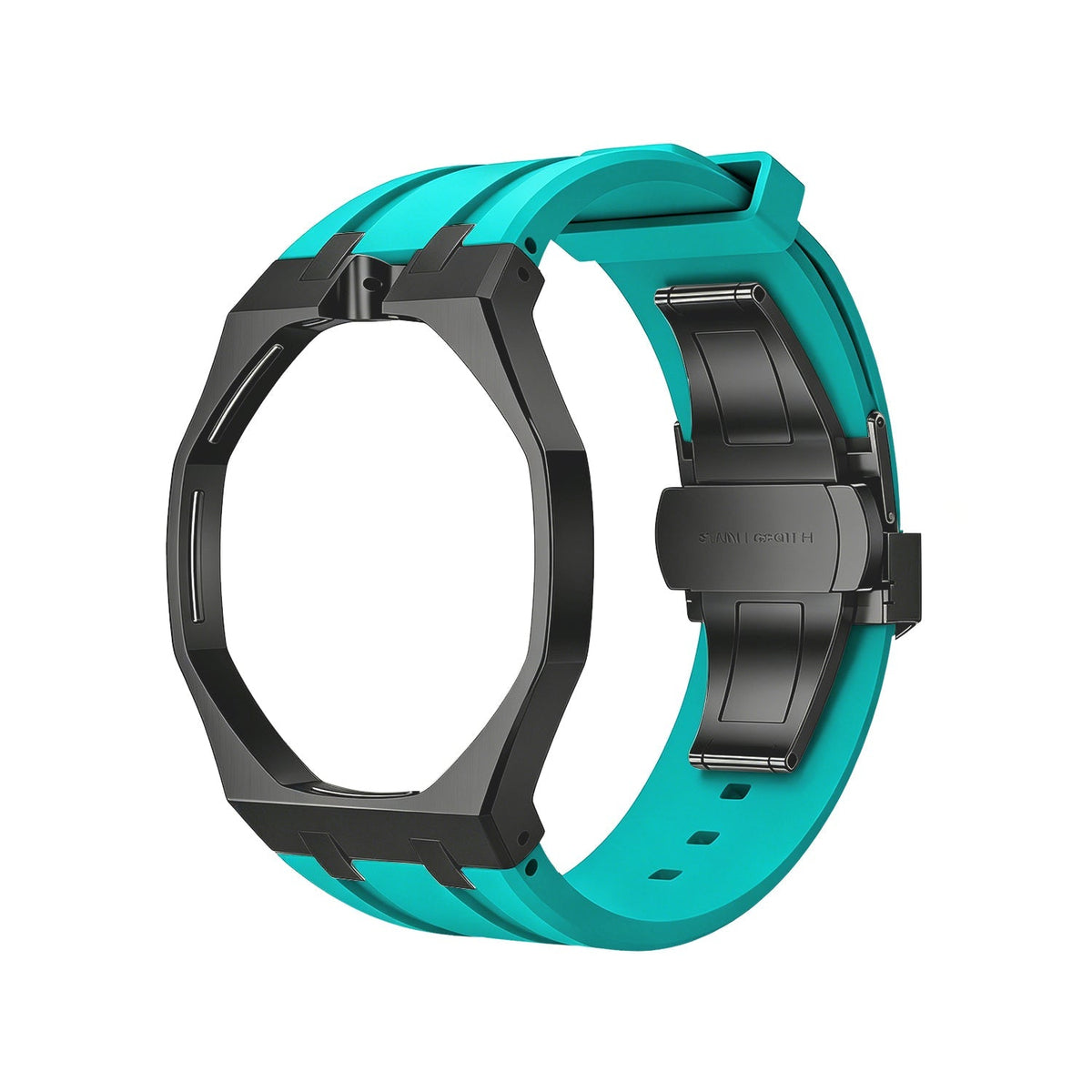 Royal Oak Pop Gehäuse aus schwarzem Edelstahl & Silikonarmband