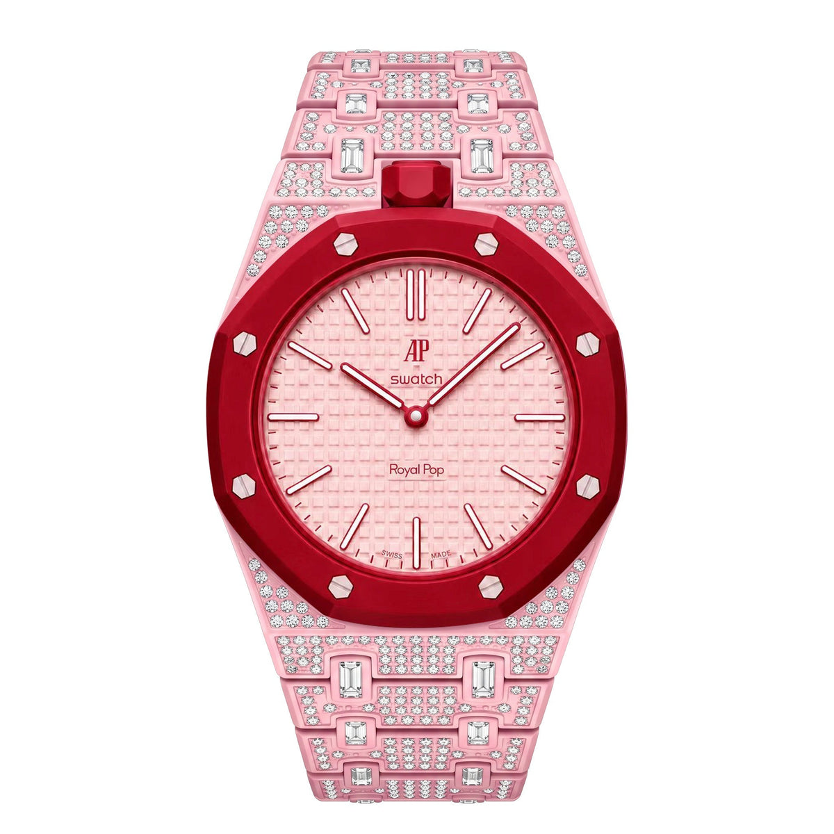 Royal Oak Pop Exklusiv Gehäuse aus Biokeramik & Armband aus Biokeramik voll besetzt mit Diamanten