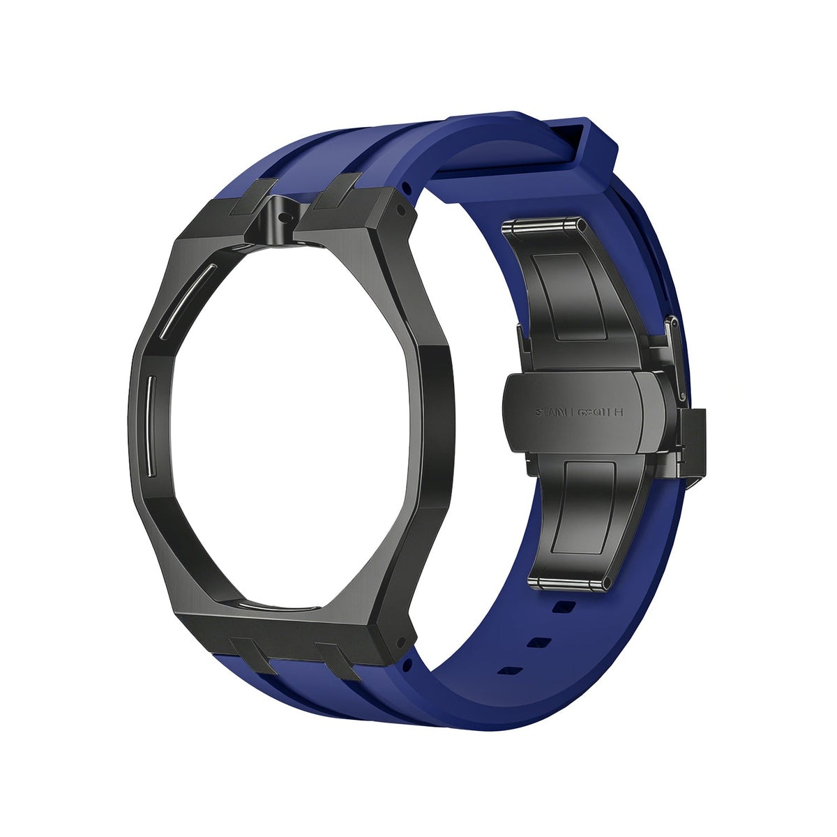 Royal Oak Pop Gehäuse aus schwarzem Edelstahl & Silikonarmband