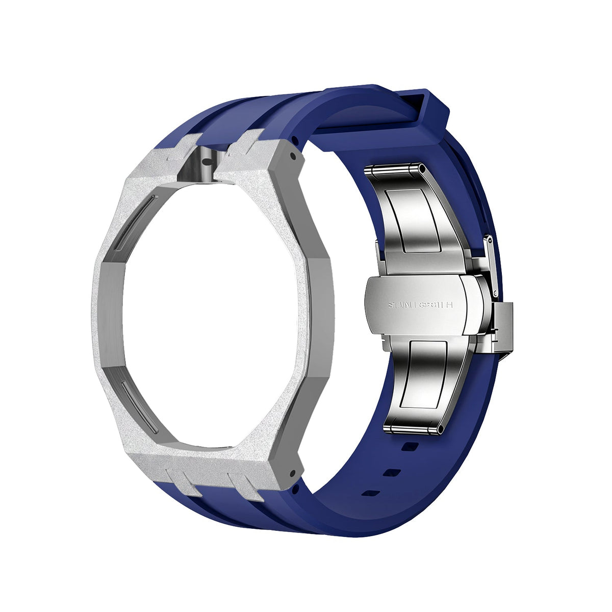 Exclusive Royal Oak Pop model, steel frosted gold case with a silicone strap