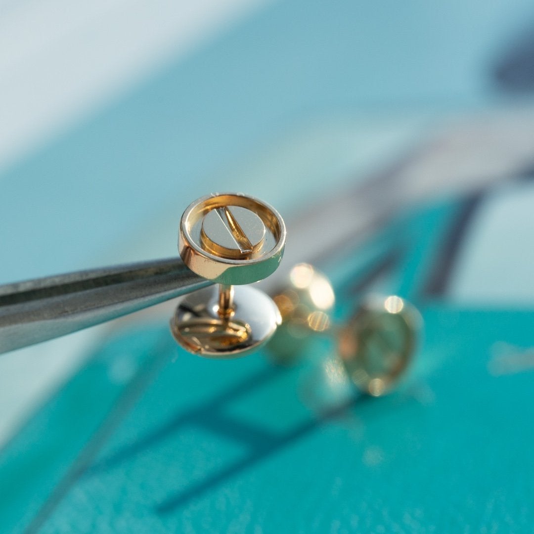 [Elowen jewelsry ]LOVE EARRINGS PINK GOLD 10MM