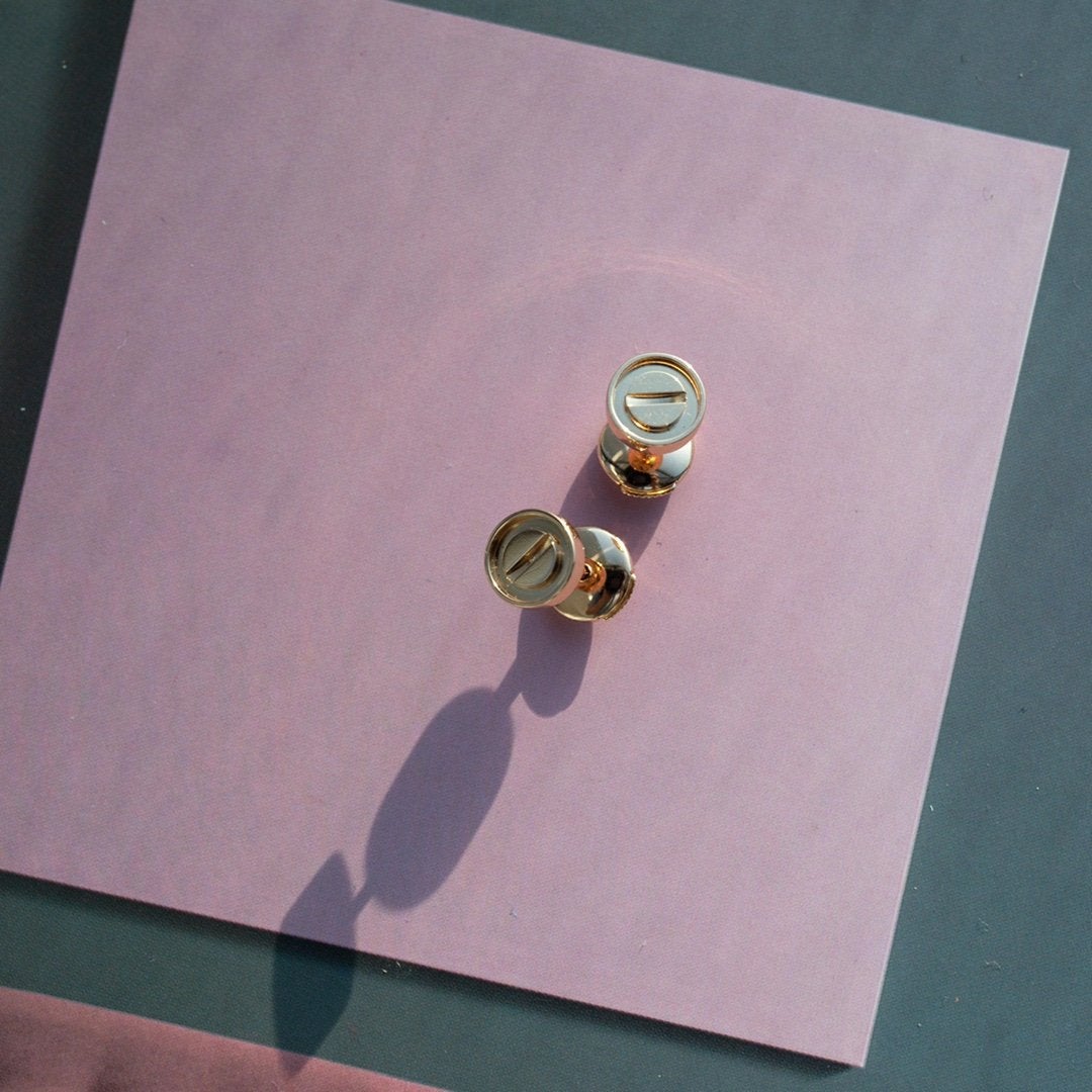[Elowen jewelsry ]LOVE EARRINGS PINK GOLD 10MM