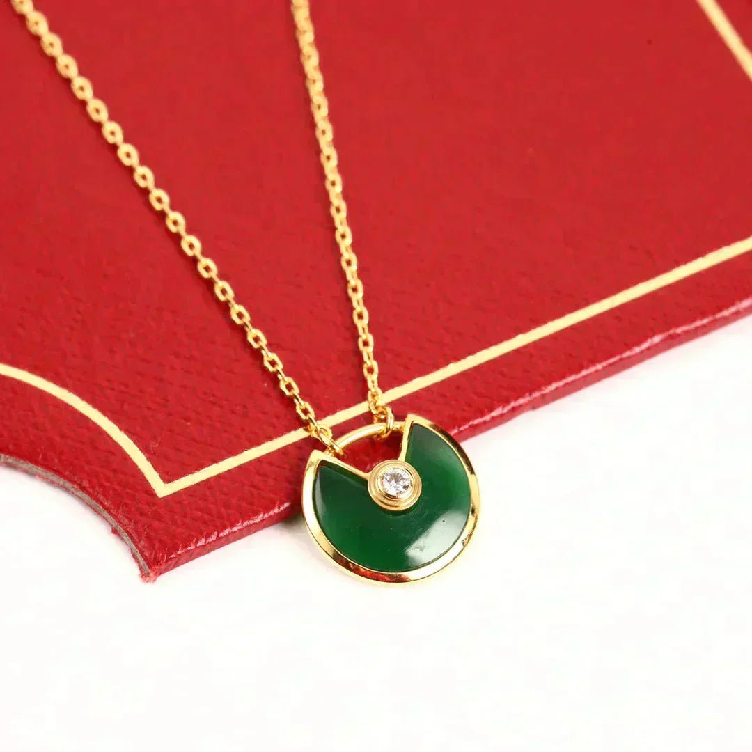 [Elowen jewelsry ]AMULETTE GOLD MALACHITE NECKLACE