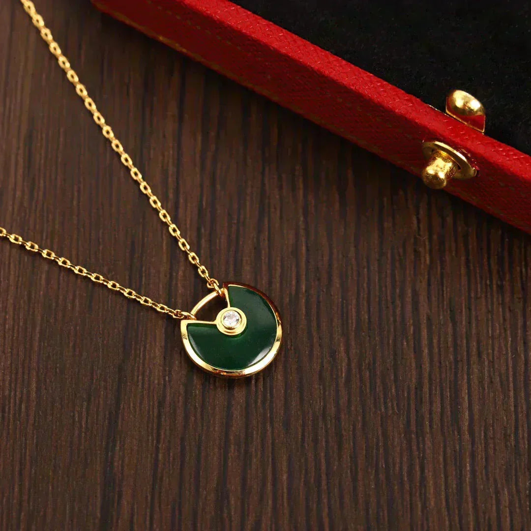 [Elowen Schmuck] AMULETTE GOLD MALACHIT HALSKETTE