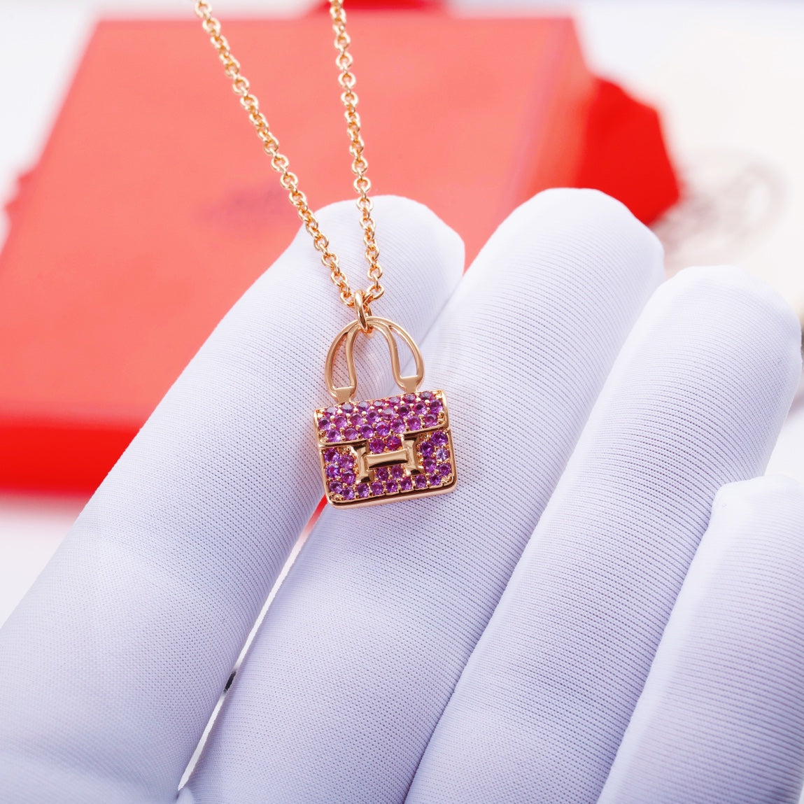 [Elowen jewelsry ]CONSTANCE ANHÄNGER VIOLETTES DIAMANT-COLLIER