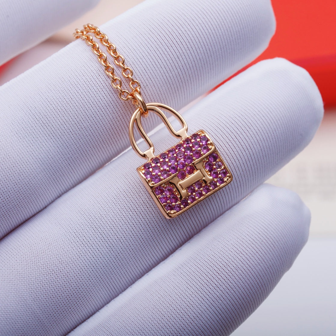 [Elowen jewelsry ]CONSTANCE ANHÄNGER VIOLETTES DIAMANT-COLLIER