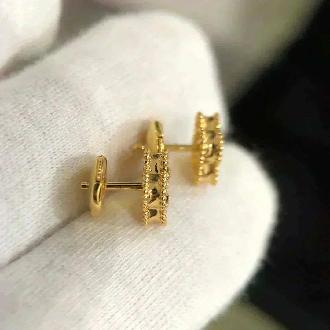 [Elowen jewelsry ]CLOVER MINI 9.5MM MALACHITE  EARRINGS
