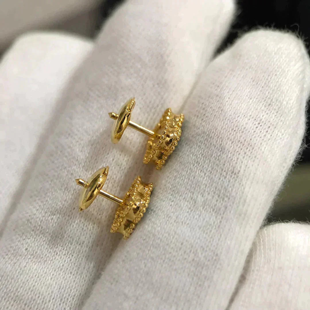 [Elowen jewelsry ]CLOVER MINI 9.5MM MALACHITE  EARRINGS