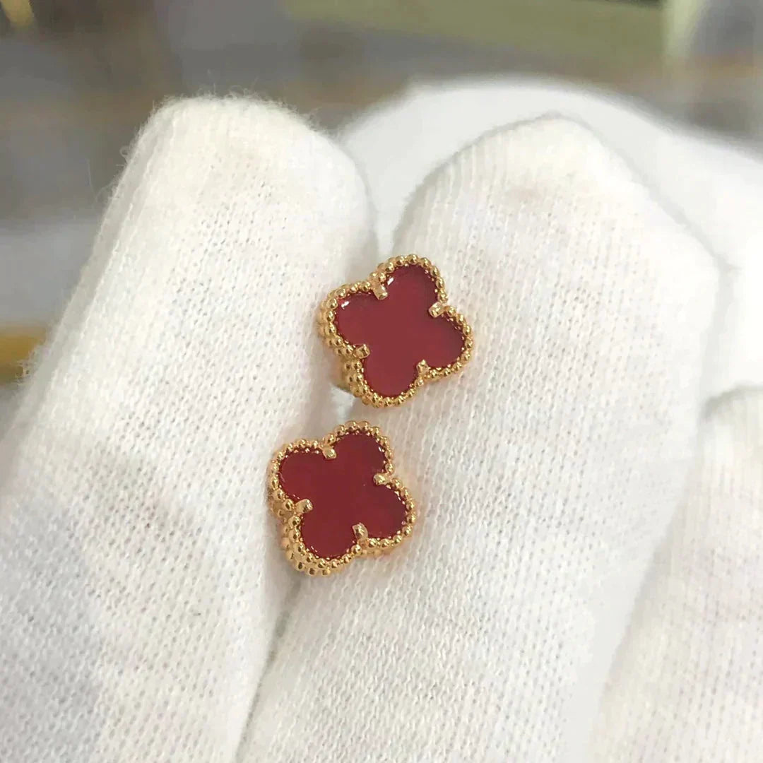[Elowen jewelsry ]クローバー ミニ 9.5MM カーネリアン イヤリング