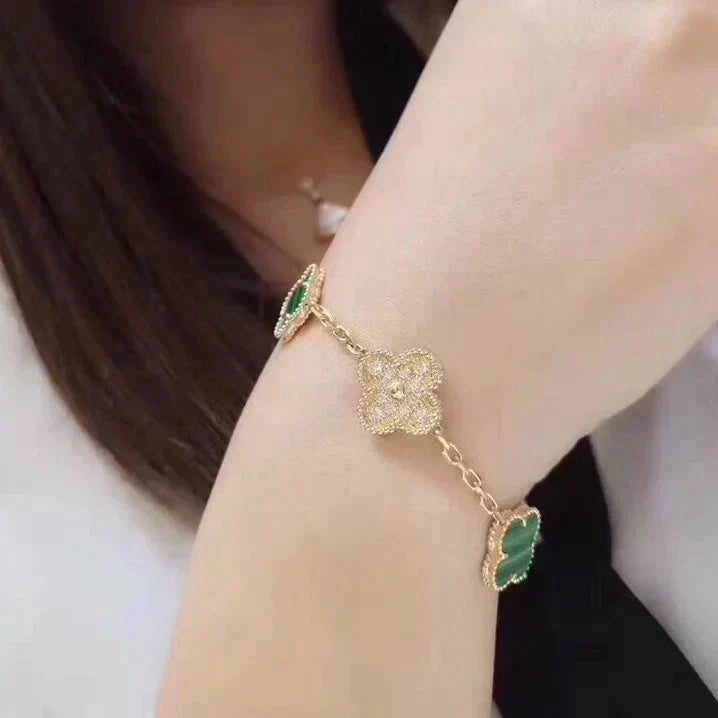 [Elowen Schmuck] CLOVER 5-MOTIV MALACHIT-ARMBAND KOLLEKTION