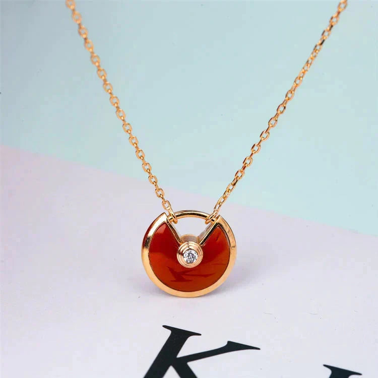 [Elowen jewelsry ]AMULETTE GOLD CARNELIAN ONYX NECKLACE