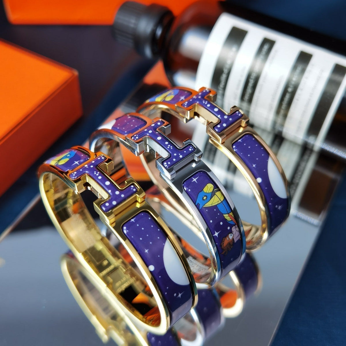 [Elowen jewelsry ]H スター＆ムーンブレスレット 12MM