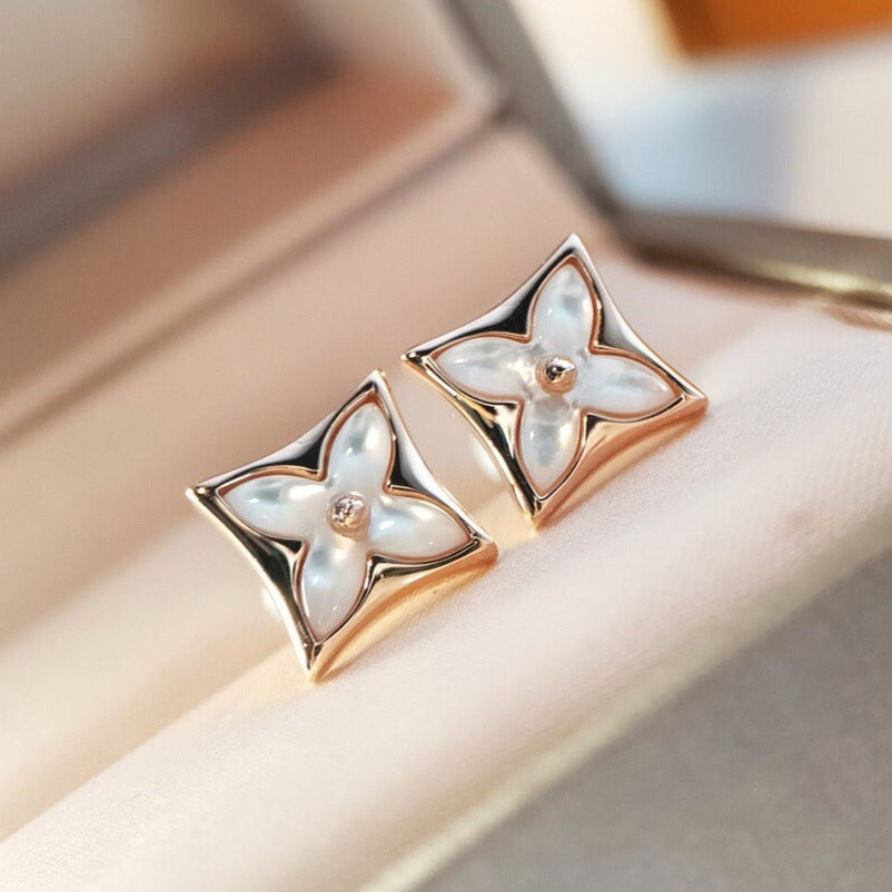 [Elowen jewelsry ]STAR MOP PINK GOLD EARRINGS