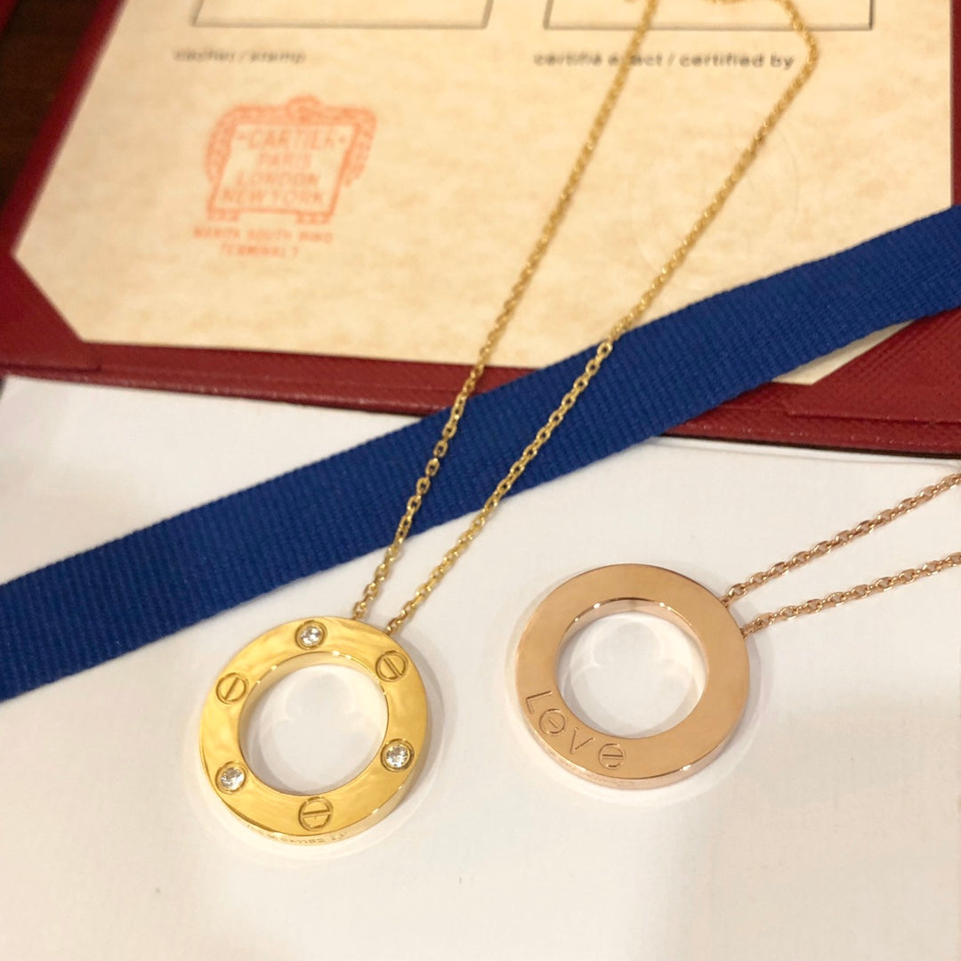 [Elowen jewelsry ]LOVE NECKLACE 16MM 3 DIAMONDS