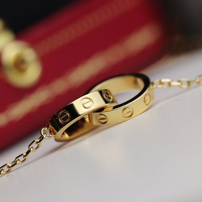 [Elowen jewelsry ]LOVE NECKLACE DOUBLE RING GOLD