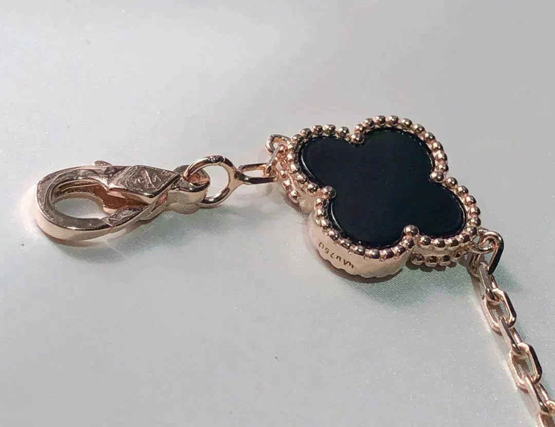 [Elowen jewelry] クローバー 5モチーフ マルチカラーブレスレット
