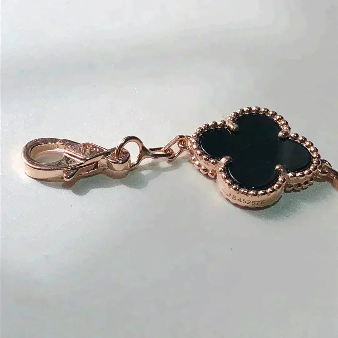 [Elowen jewelry] クローバー 5モチーフ マルチカラーブレスレット