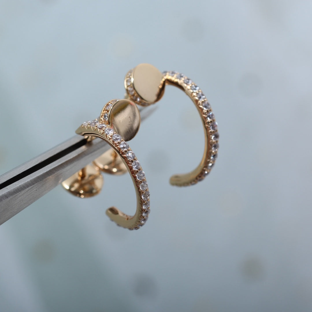 [Elowen jewelsry ]JUSTE EARRINGS 12.75MM PINK GOLD DIAMOND