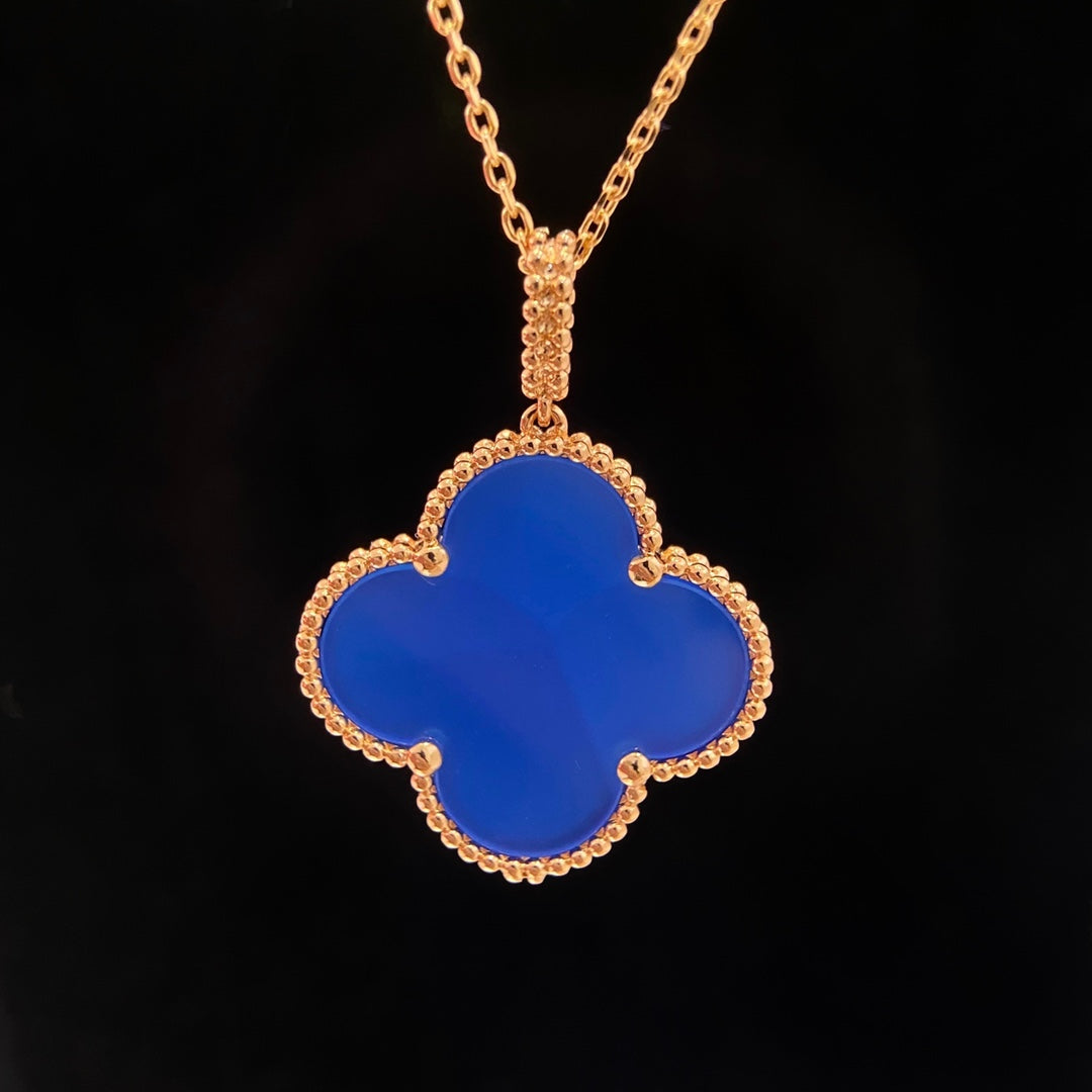 [Elowen jewelsry ]CLOVER 25MM NECKLACE TURQUOISE ROSE GOLD