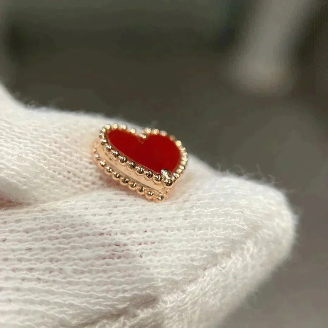 [Elowen jewelsry ]HEART CARNELIAN STUD EARRINGS