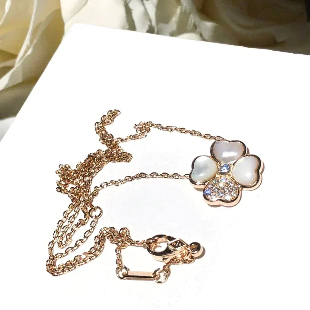 [Elowen jewelsry ]CLOVER MOP DIAMOND ROSE GOLD NECKLACE
