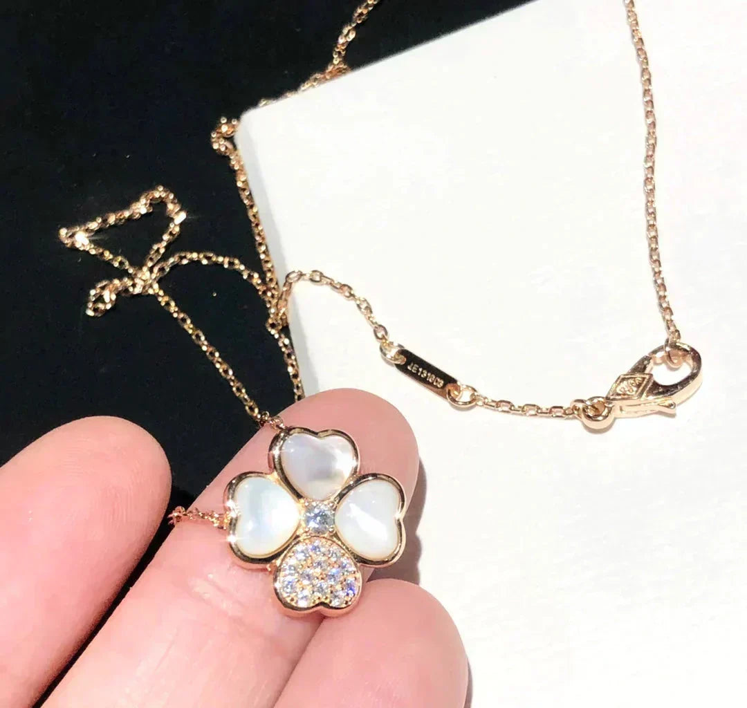 [Elowen jewelsry ]CLOVER MOP DIAMOND ROSE GOLD NECKLACE