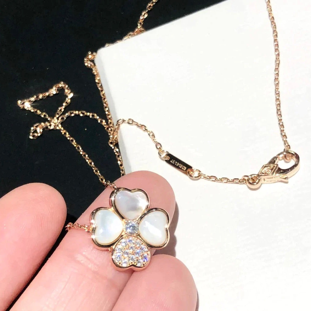 [Elowen jewelsry ]CLOVER MOP DIAMOND ROSE GOLD NECKLACE