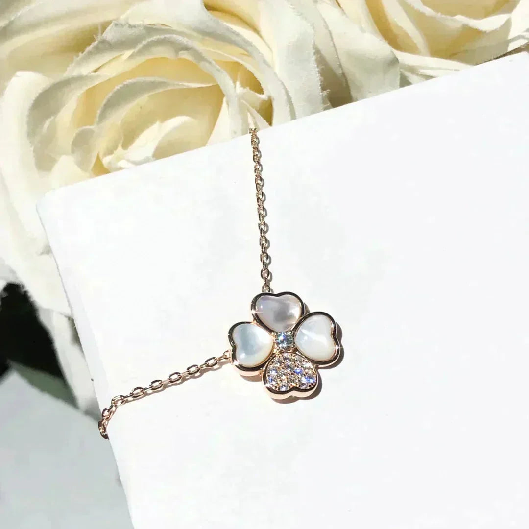 [Elowen jewelsry ]CLOVER MOP DIAMOND ROSE GOLD NECKLACE