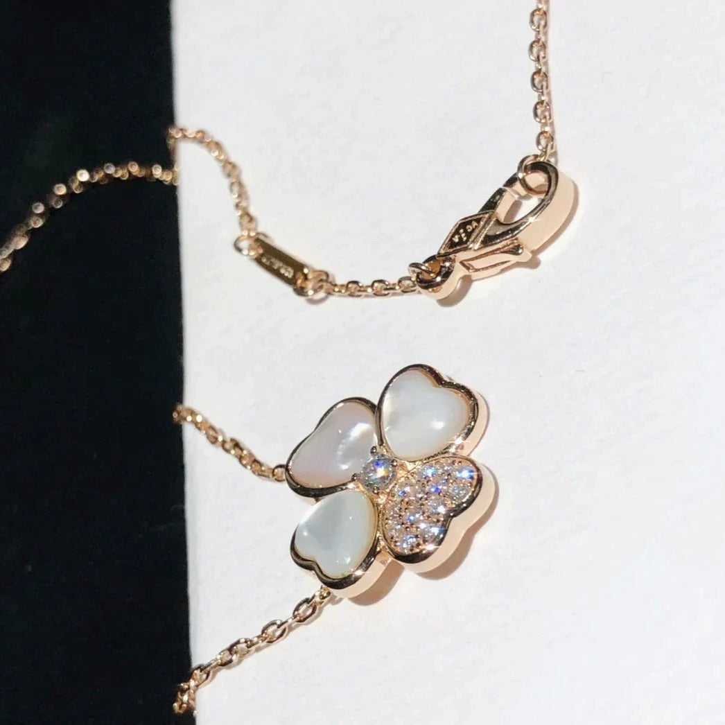 [Elowen jewelsry ]CLOVER MOP DIAMOND ROSE GOLD NECKLACE