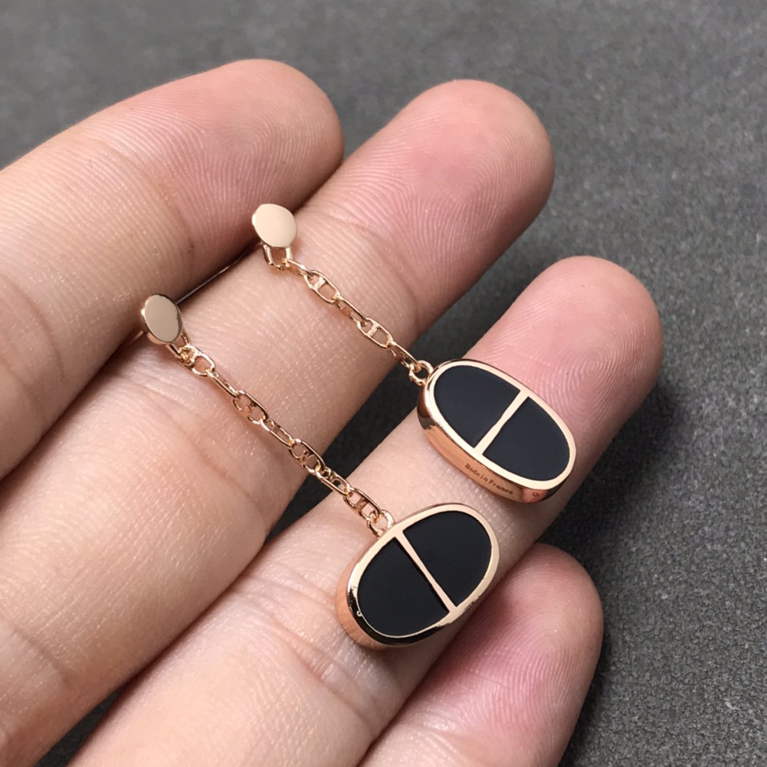 [Elowen Schmuck] CHAINE VERSO OHRRINGE AUS SCHWARZEM KERAMIK UND SILBER
