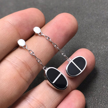 [Elowen Schmuck] CHAINE VERSO OHRRINGE AUS SCHWARZEM KERAMIK UND SILBER
