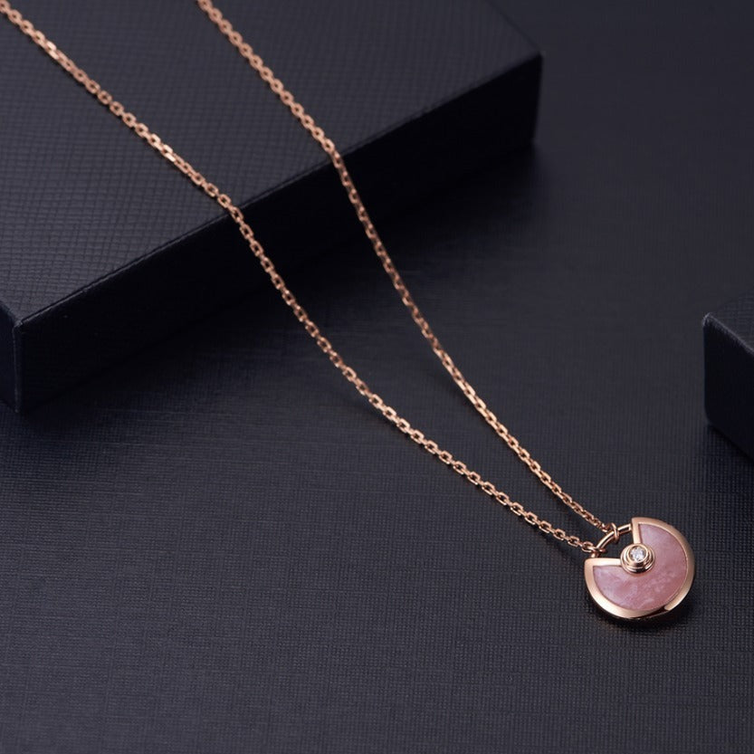 [Elowen jewelsry ]AMULETTE ROSE GOLD PINK MOP NECKLACE