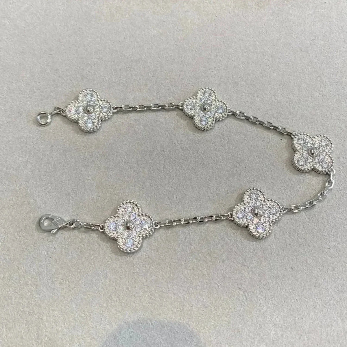 [Elowen jewelsry ] CLOVER 5 MOTIF FULL DIAMOND BRACELET COLLECTION