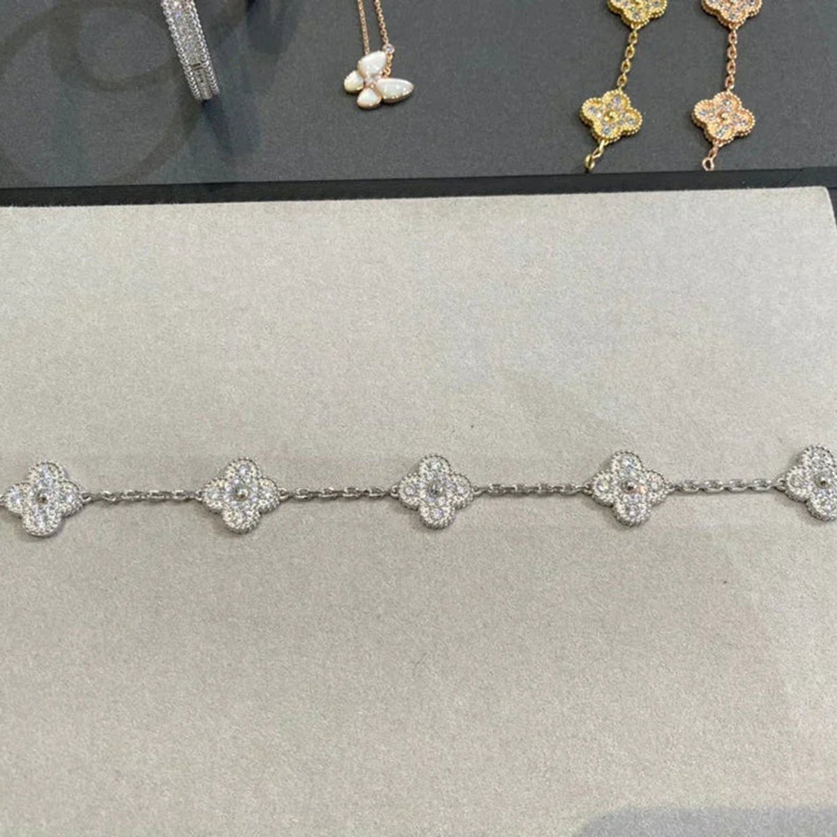 [Elowen jewelsry ] CLOVER 5 MOTIF FULL DIAMOND BRACELET COLLECTION