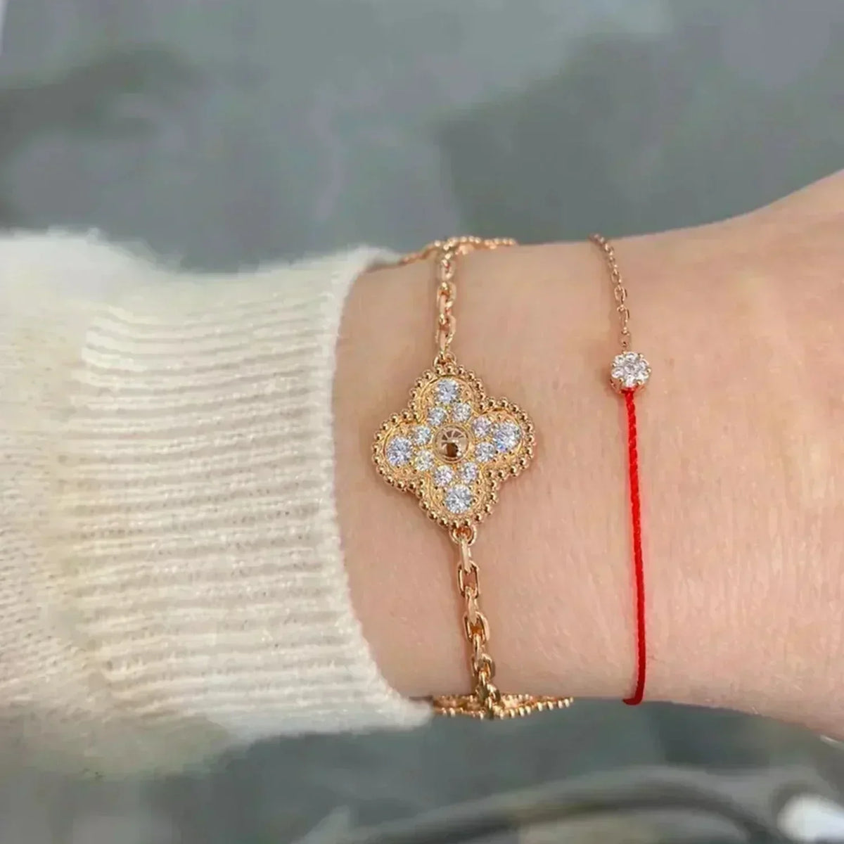 [Elowen jewelsry ] CLOVER 5 MOTIF FULL DIAMOND BRACELET COLLECTION
