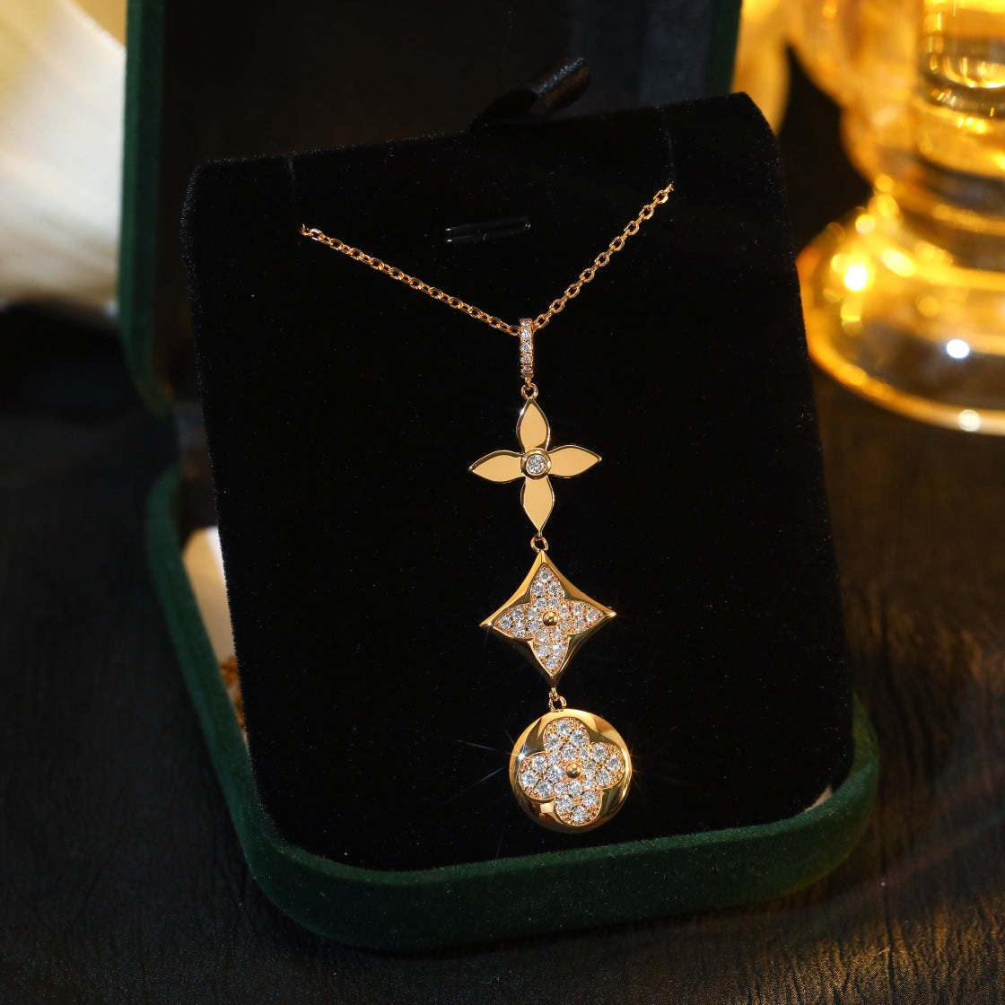 [Elowen Schmuck] STERN- UND SONNEN-DIAMANT-HALSKETTE IN ROSÉGOLD