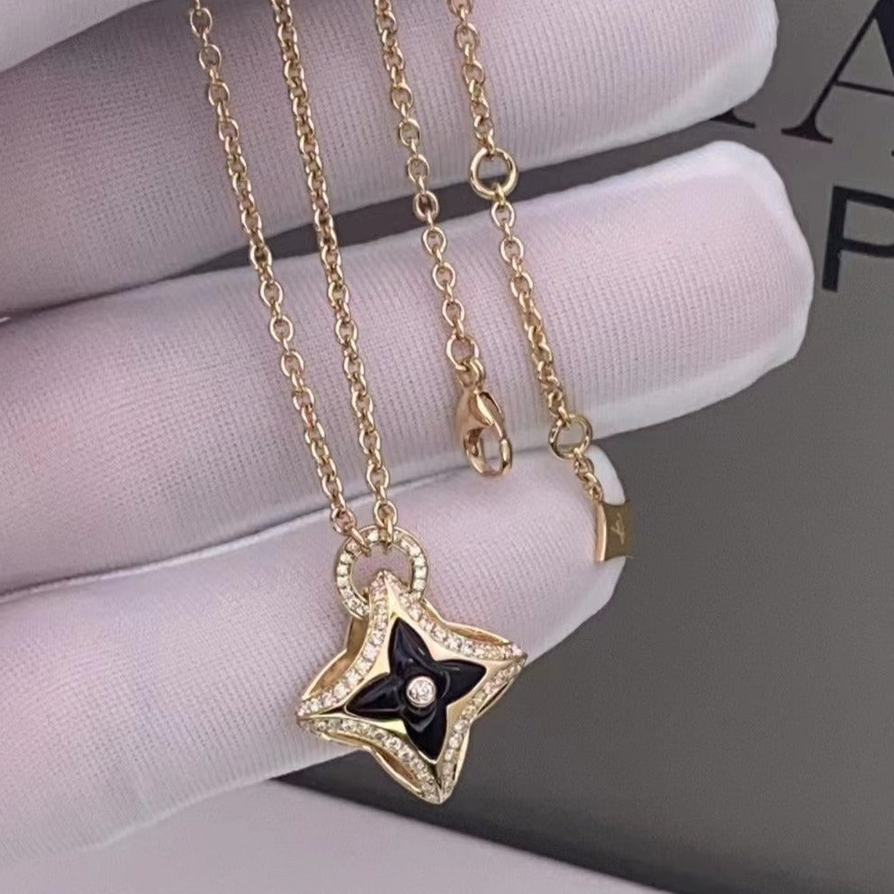 [Elowen jewelsry ]STAR PEDANT PINK GOLD DIAMOND NECKLACE