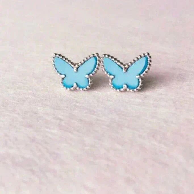 [Elowen jewelsry ]SCHMETTERLING TÜRKIS OHRRINGE SILBER