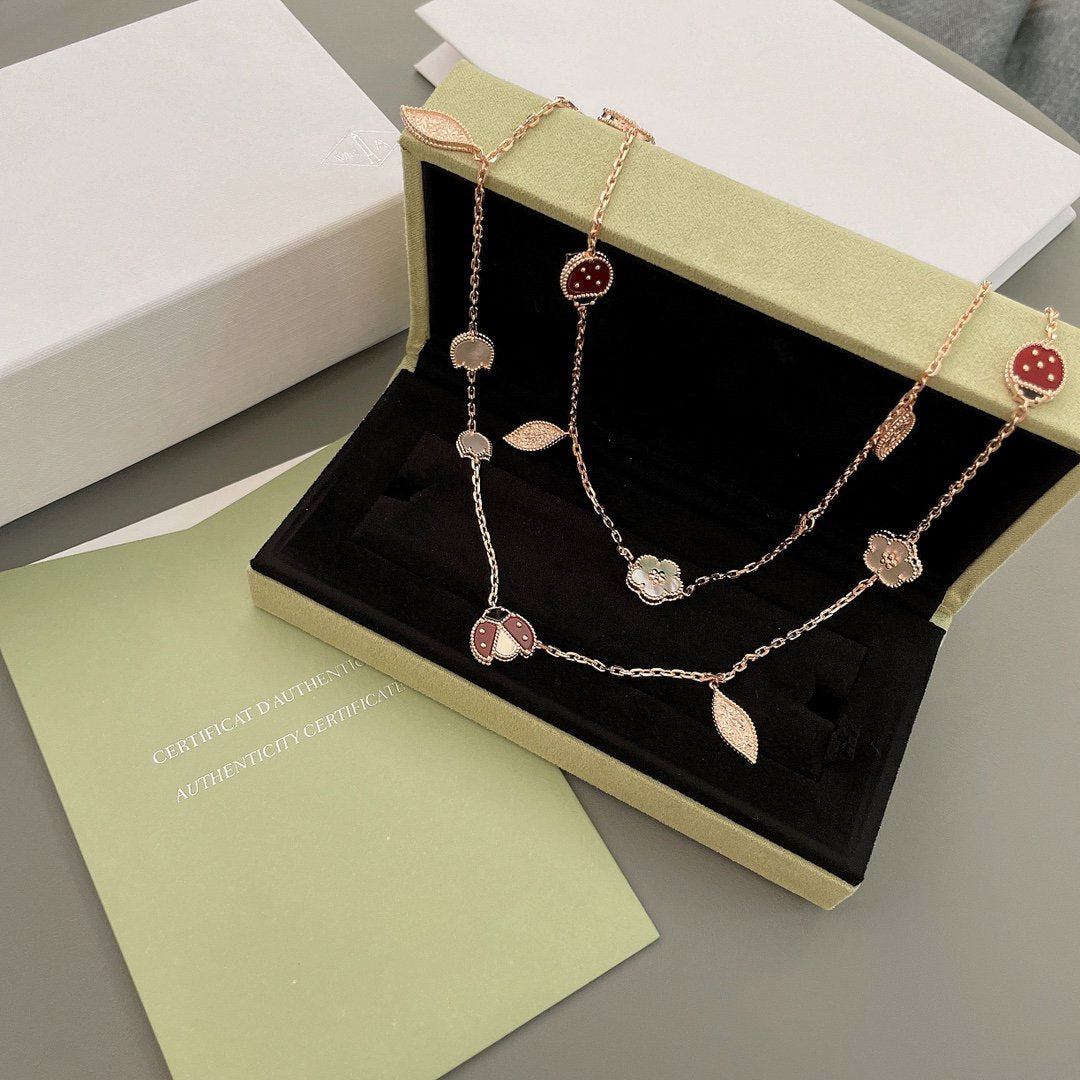 [Elowen jewelsry ]LUCKY SPRING 15 MOTIFS ROSE GOLD NECKLACE