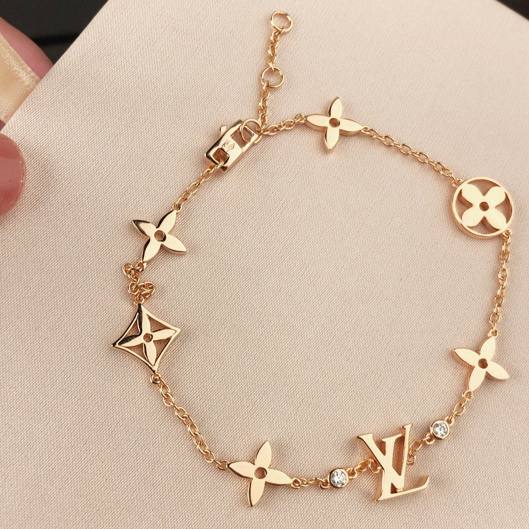 [Elowen jewelsry ]スター＆サン 7モチーフ ゴールドブレスレット