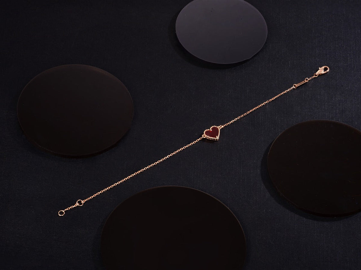 [Elowen Schmuck] ARMBAND HERZ KARNEOL ROSÉGOLD
